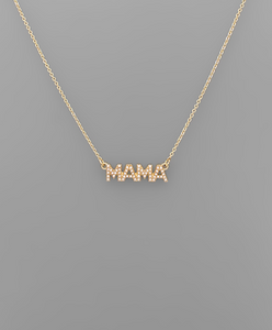 Gold Pearl MAMA Necklace