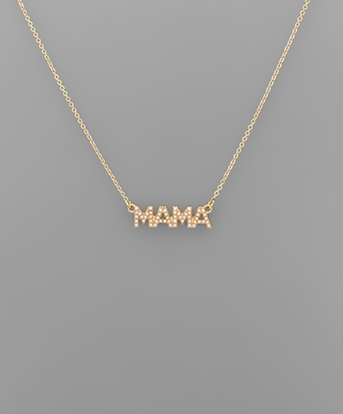 Gold Pearl MAMA Necklace