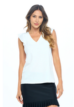 Load image into Gallery viewer, Collen Tiered Cap Sleeve Top - White