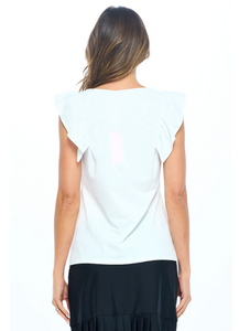 Collen Tiered Cap Sleeve Top - White