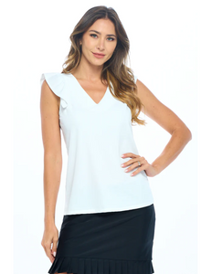 Collen Tiered Cap Sleeve Top - White