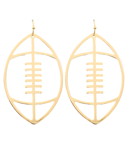 Gold Football Dangle Earrings