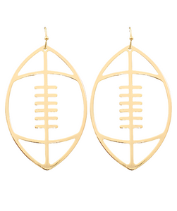 Gold Football Dangle Earrings