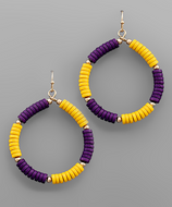 College Pride Dangle Earrings - ECU Purple