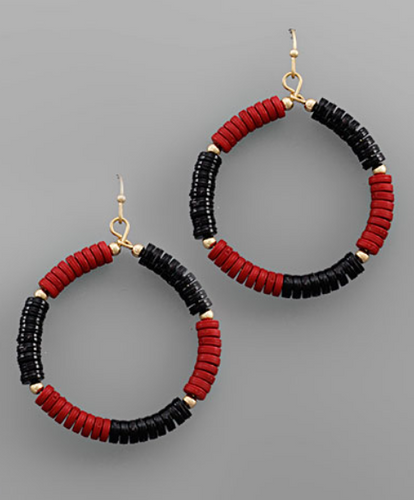 College Pride Dangle Earrings - NC State Red