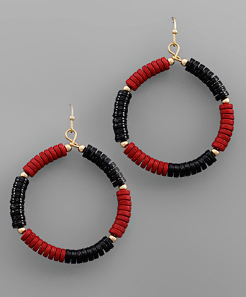 College Pride Dangle Earrings - NC State Red