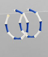 School Pride Hoop Earrings - Carolina Blue