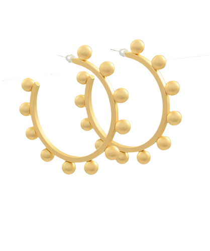 Studded Gold Hoop Earrings