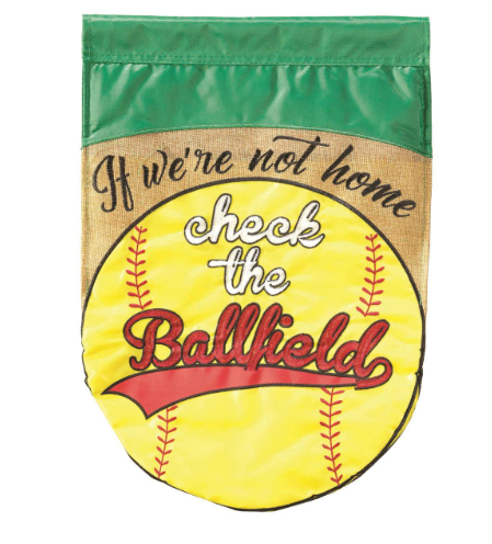 Check the Ballfield Softball Garden Flag