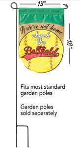 Check the Ballfield Softball Garden Flag