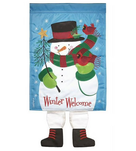 Winter Welcome Snowman Garden Flag