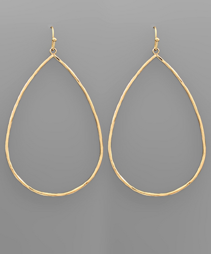 Gold Open Frame Teardrop Earrings