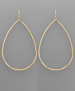 Gold Open Frame Teardrop Earrings