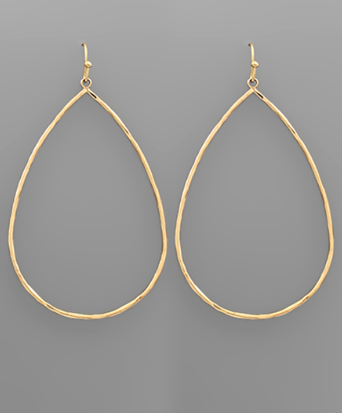 Gold Open Frame Teardrop Earrings