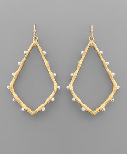 Studded Gold Geometric Earrings
