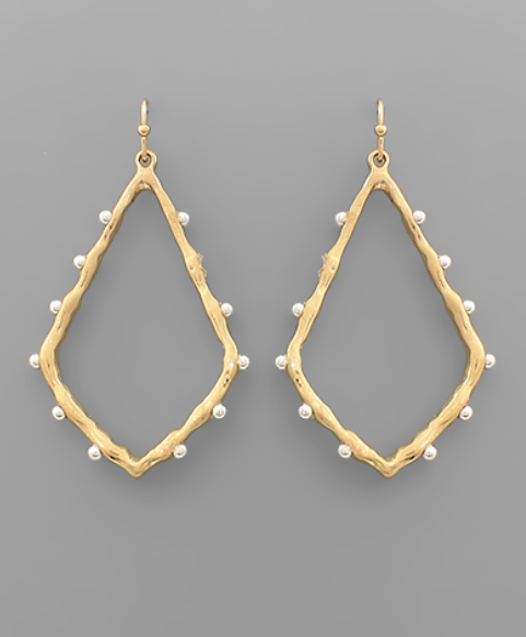 Studded Gold Geometric Earrings