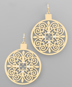 Gold Jeweled Filigree Earrings
