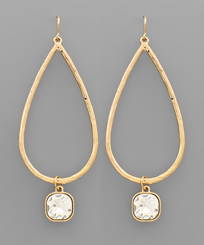 Gold Crystal Dangle Earrings