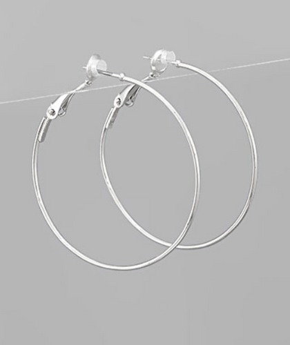 38mm Silver Hoop Earrings