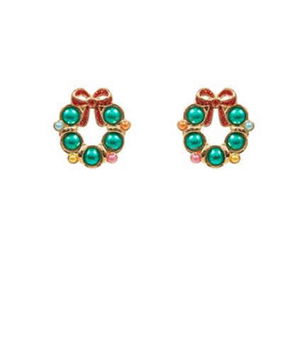 Christmas Wreath Stud Earrings