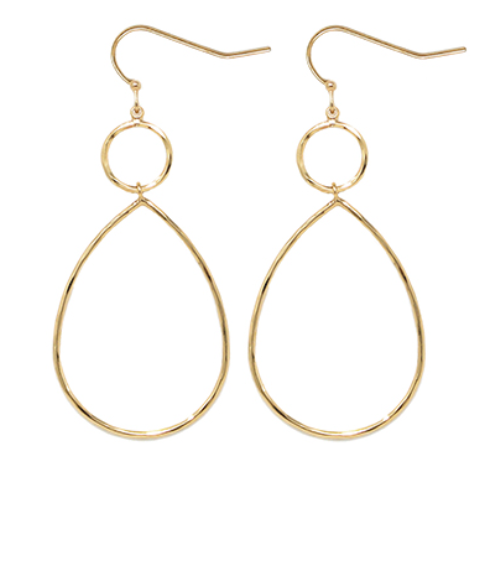 Gold Layered Teardrop Earrings