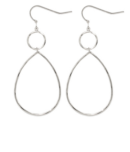 Silver Layered Teardrop Earrings