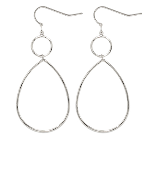 Silver Layered Teardrop Earrings