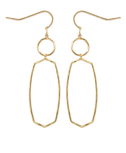 Gold Layered Hexagon Earrings