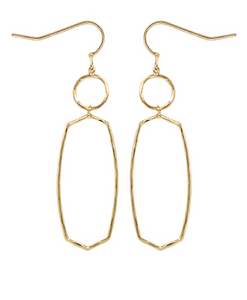 Gold Layered Hexagon Earrings