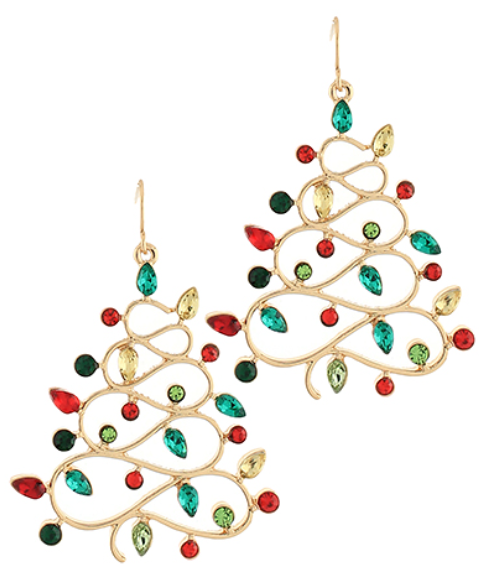 All Lit Up Christmas Tree Earrings