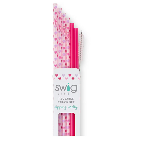 Swig Reusable Straw Set - Falling In Love + Pink