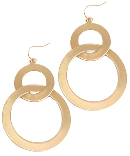 Gold Interlocked Circle Earrings