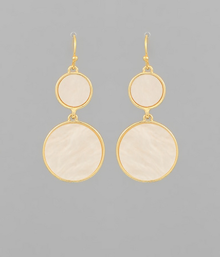 Gold Mother of Pearl Drop Earrings