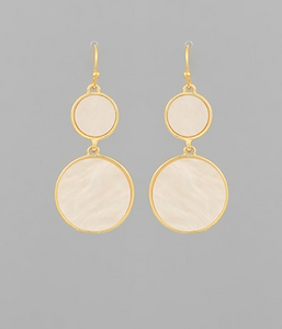 Gold Mother of Pearl Drop Earrings