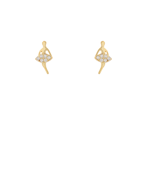 Mini Gold Ballerina Stud Earrings