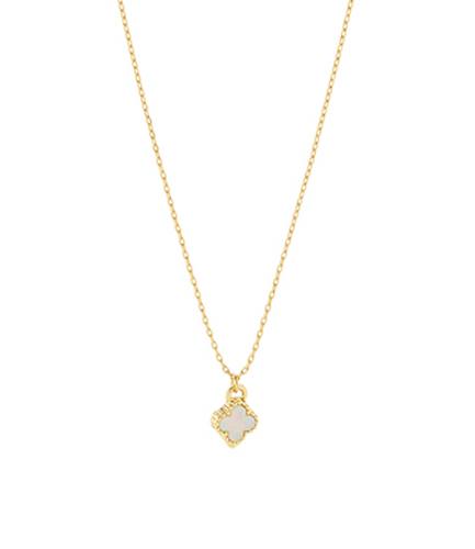 Gold Mini Clover Pendant Necklace