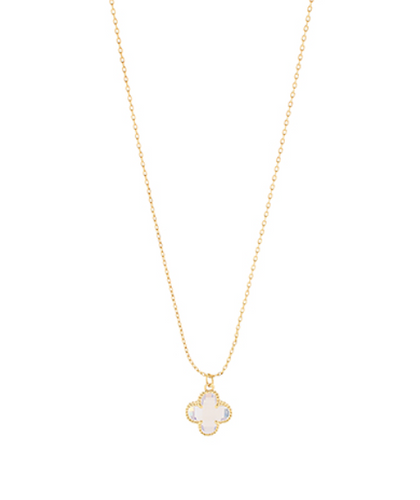 Glass Clover Pendant Necklace