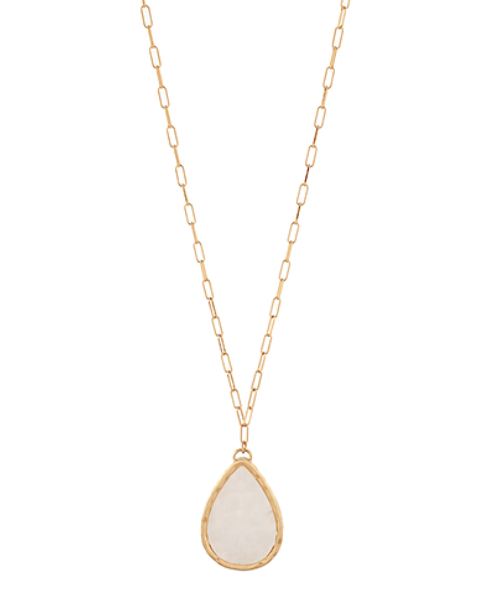 Mother of Pearl Teardrop Pendant Necklace
