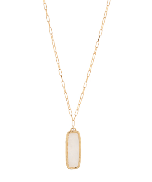 Mother of Pearl Bar Pendant Necklace