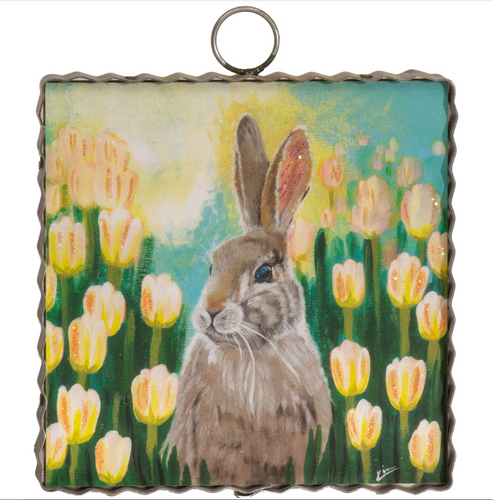 RTC Mini Gallery Charm - Bunny in Tulips