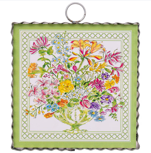RTC Mini Gallery Charm - Green Floral Arrangement