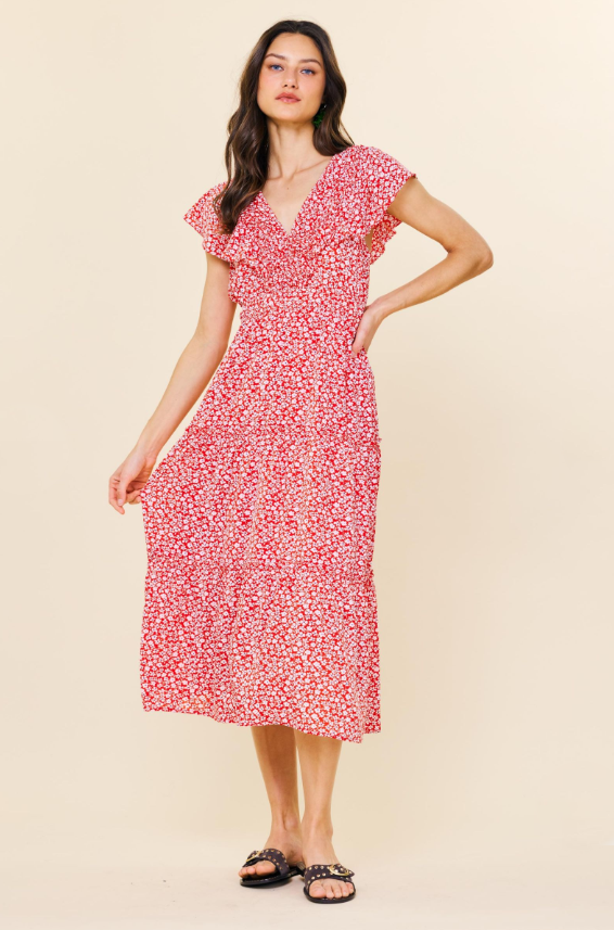 poppy midi dress Poppy Floral Midi Dress M
