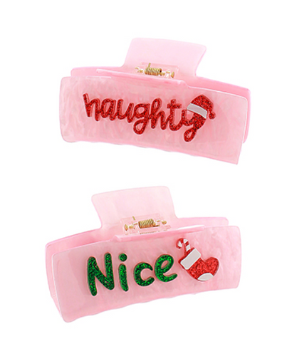 Naughty or Nice Hair Claw Clip