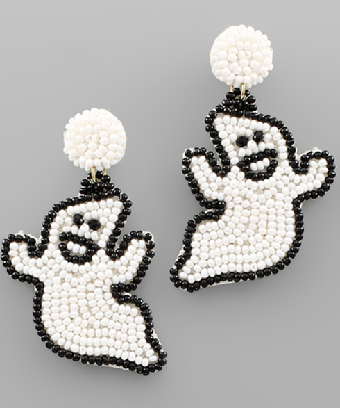 Beaded Ghost Earrings