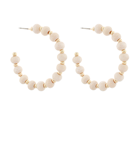 Wooden Ball Hoop Earrings