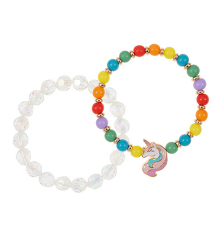 Colorful Unicorn Charm Bracelet Stack