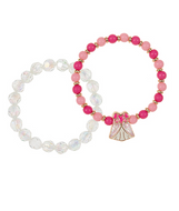 Pink Dress Charm Bracelet Stack