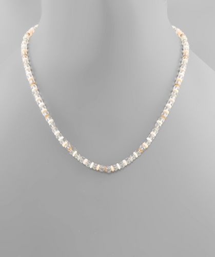 Clear & Rubber Beaded Necklace