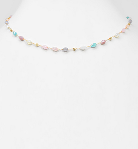 Pastel Beaded Choker Necklace