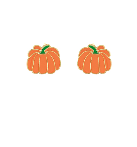 Enamel Pumpkin Stud Earrings